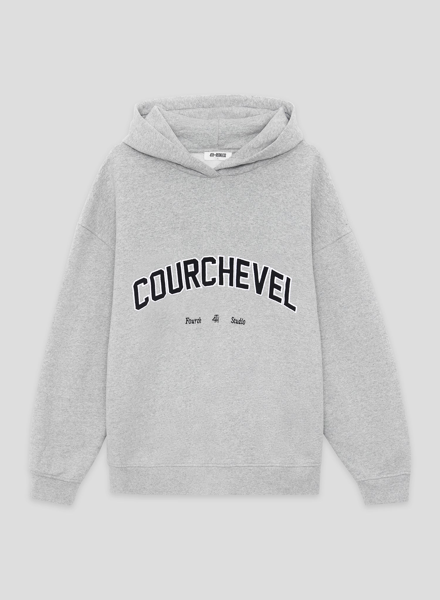 Grey Courchevel Slogan Oversized Hoodie